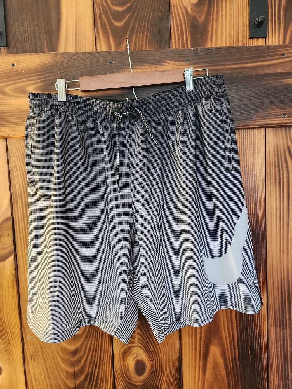 Nike Black and White Athletic Style Swim Shorts